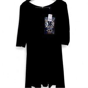 Le Chateau Black Dress with Leopard Handkerchief